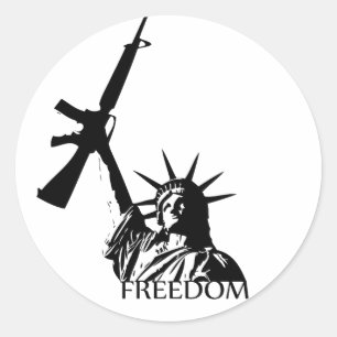 Sticker Rond Liberté - Vous avez des armes ?