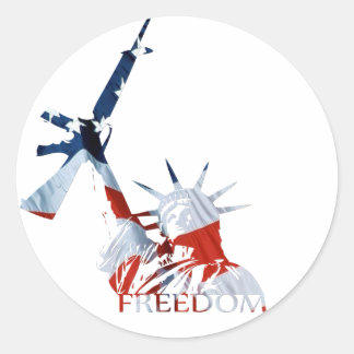 Sticker Rond Liberté - Vous avez des armes ?