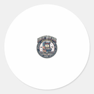 Sticker Rond Liberty Arcade Patriotique Arcade Gamer US