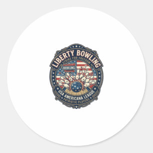 Sticker Rond Liberty Bowling Patriotique Bowling Patriotique Vi