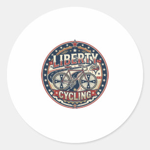 Sticker Rond Liberty Cyclisme Patriotique Patriotique Cyclisme