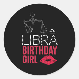 STICKER ROND LIBRA ANNIVERSAIRE FILLE