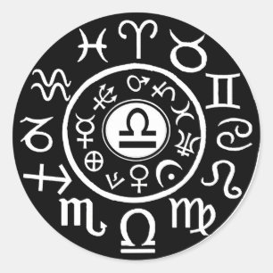 Sticker Rond Libra Zodiac