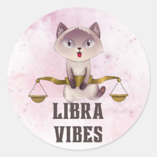 Sticker Rond Libra Zodiac Decal pour les amateurs d'astrologie