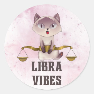 Sticker Rond Libra Zodiac Decal pour les amateurs d'astrologie