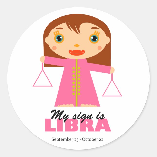 Sticker Rond Libra Zodiac pour enfants (Devant)