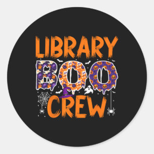 Sticker Rond Librairie Boo Crew Bibliothèques Book Lovers Ghost