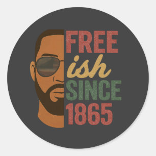 Sticker Rond Libre depuis 1865 Junetdix Black History