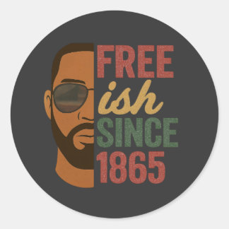 Sticker Rond Libre depuis 1865 Junetdix Black History