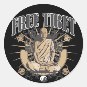Sticker Rond Libre moine du Tibet