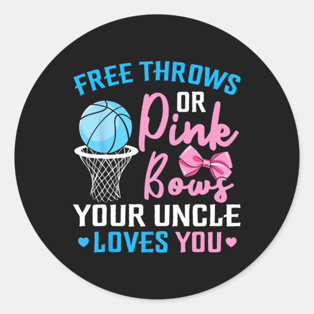 Sticker Rond Libre Throws ou Rose Bows Oncle vous aime Genre Re (Devant)