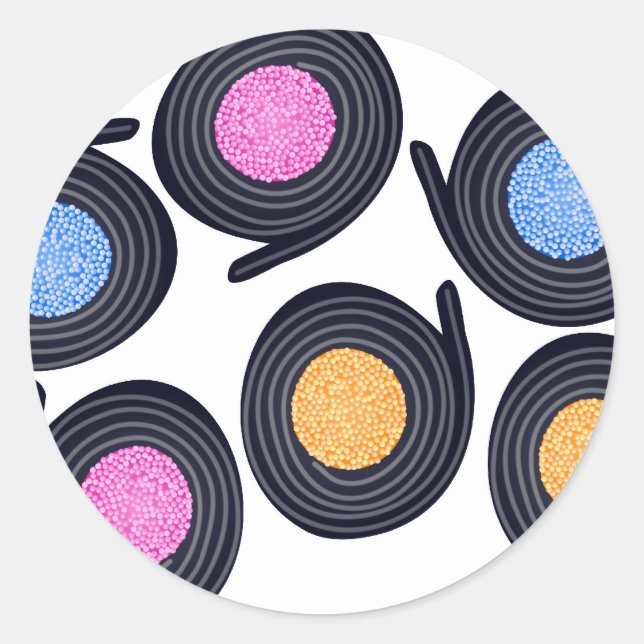 Sticker Rond Licorice Catherine Wheels (Devant)