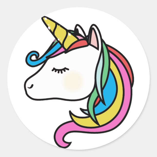 Sticker Rond licorne (Devant)