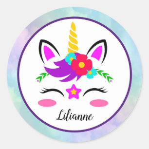 Sticker Rond Licorne
