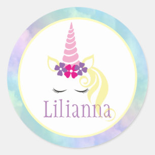 Sticker Rond Licorne
