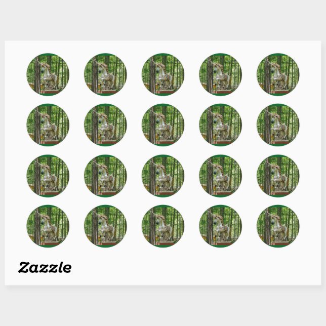 Sticker Rond Licorne (Feuille)