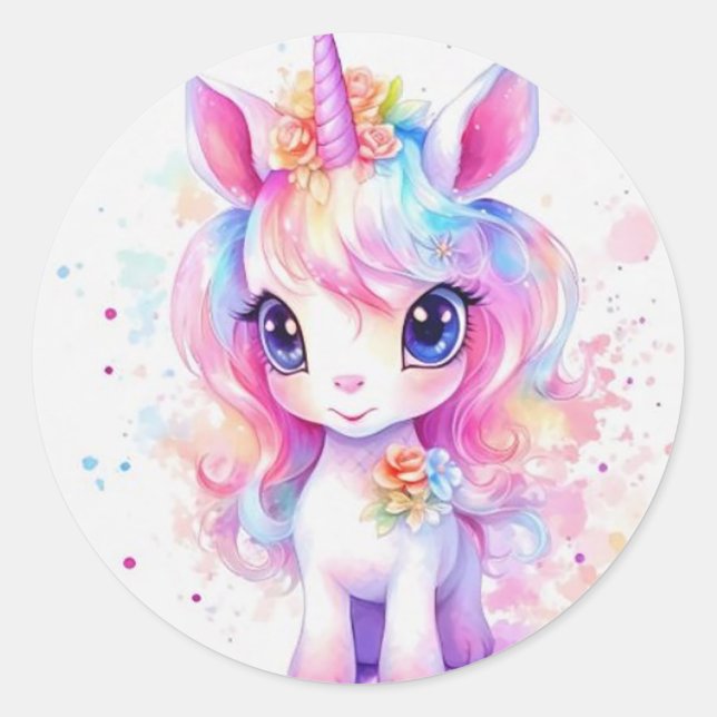 Sticker Rond Licorne (Devant)