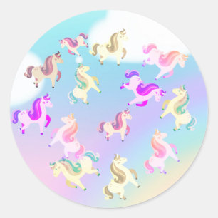 Sticker Rond licorne