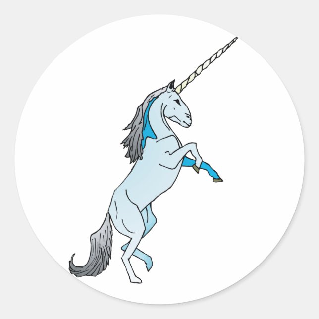Sticker Rond licorne blanche (Devant)