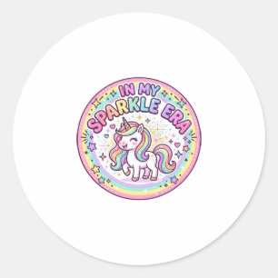 Sticker Rond Licorne Dans Mon Ère Étincelante Impression Drôle