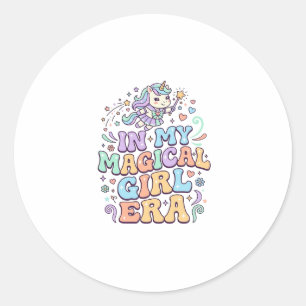 Sticker Rond Licorne Dans Mon Ère Magical Girl Kawaii Autocolla