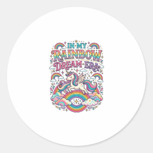 Sticker Rond Licorne Dans Mon Rêve Arc-en-ciel Ère Vêtements Co