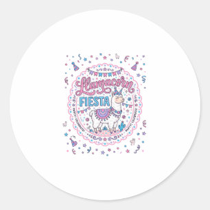 Sticker Rond Licorne Llamacorne Fiesta T-shirt Graphique ludiqu