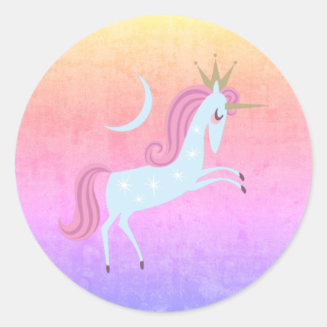 Sticker Rond licorne magique (Devant)