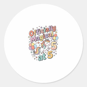 Sticker Rond Licorne officiellement magique à 5 conceptions bla