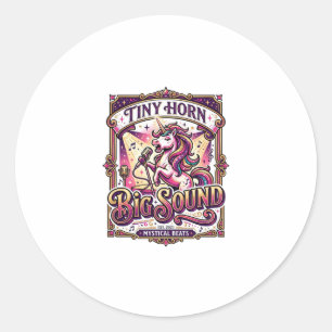 Sticker Rond Licorne Petite Corne Gros Son Stylé Merch Design_1
