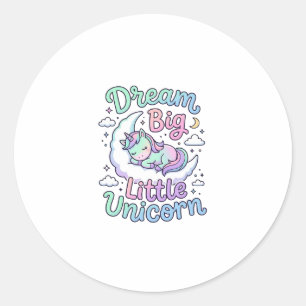 Sticker Rond Licorne rêve grand petit cadeau licorne idée vecte