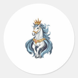 Sticker Rond Licorne Roi Royale (1)