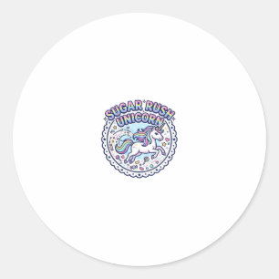Sticker Rond Licorne Sugar Rush Licorne Drôle Cadeau Mignon Des