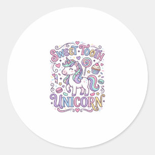 Sticker Rond Licorne Sweet Tooth Licorne Conception de merchand