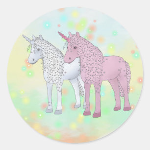 Sticker Rond Licornes