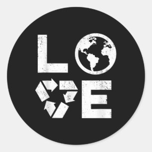 Sticker Rond Liebe Jour des terres 90s Enfants Recyclés Vintage