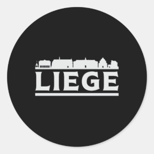 Sticker Rond Liege Belgium City Skyline Cityscape Funny Cadeau
