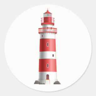Sticker Rond Lighthouse Red Mariage Beach Fête des mariées de m
