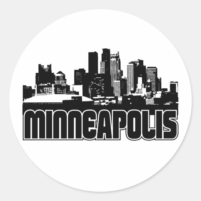 Sticker Rond Ligne aérienne de Minneapolis (Devant)