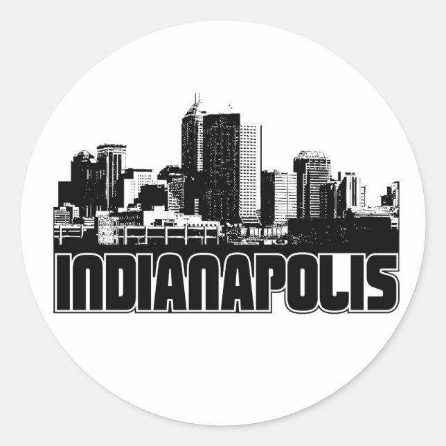 Sticker Rond Ligne aérienne d'Indianapolis (Devant)