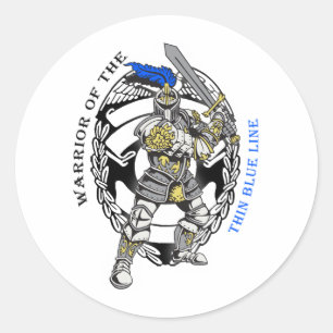 STICKER ROND LIGNE BLEUE MINCE