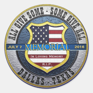 Sticker Rond Ligne bleue mince du Mémorial de la police de Dall
