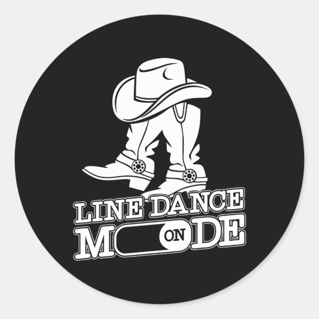 Sticker Rond Ligne Danse Danse Enseignant Ligne Danse Mode Sur (Devant)