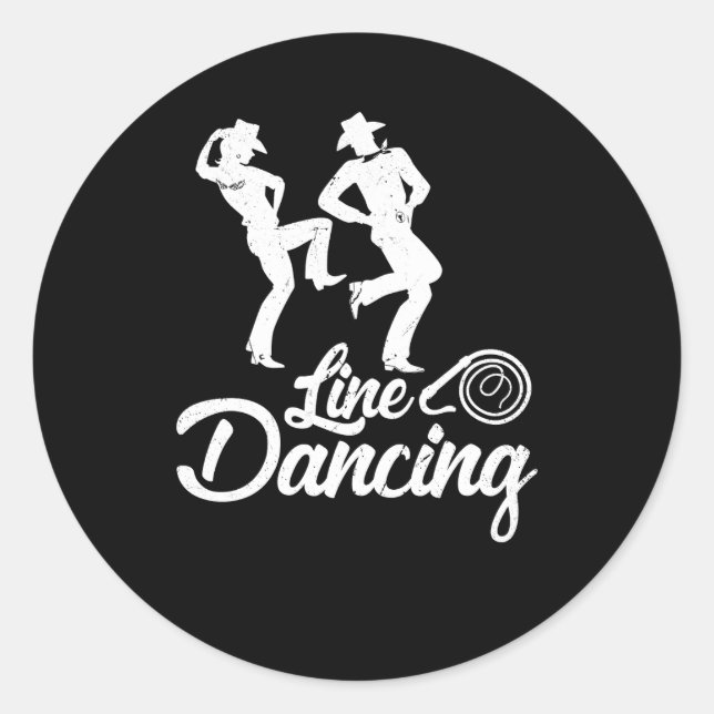 Sticker Rond Ligne Danse Ligne Danse genre danse chaque cowboy (Devant)