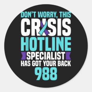 Sticker Rond Ligne d'assistance 988 Cr Agence gouvernementale L