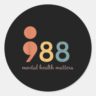 Sticker Rond Ligne d'assistance pour le suicide et la crise 988