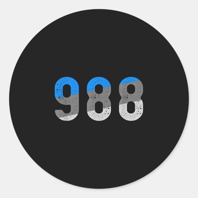 Sticker Rond ligne d'assistance prévention 988 sensibilisation  (Devant)