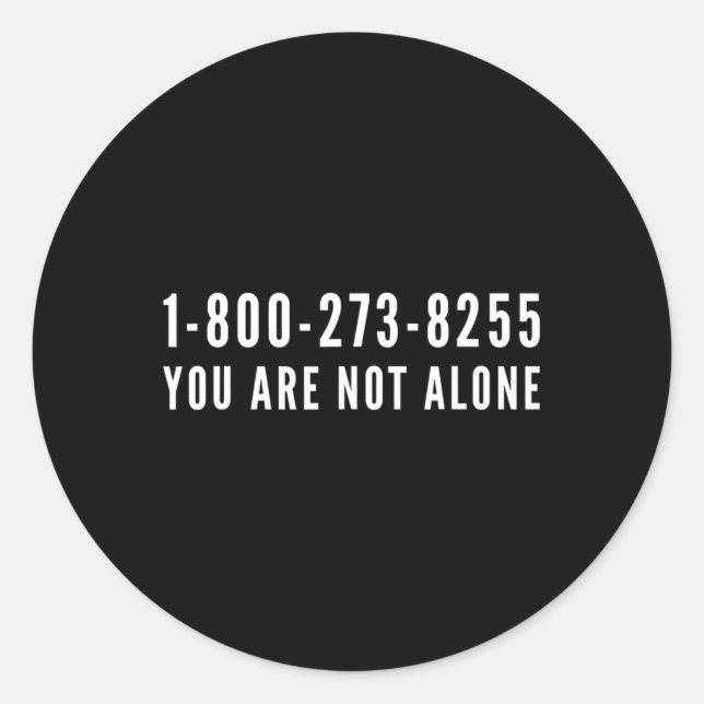Sticker Rond Ligne de vie 1-800-273-8255 Prévention du suicide  (Devant)