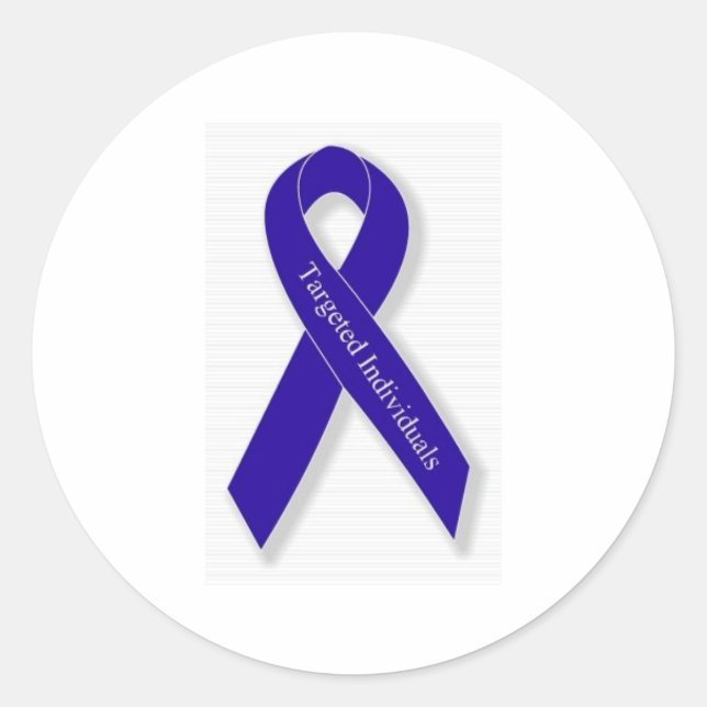 Sticker Rond Ligne du ruban Indigo (Devant)