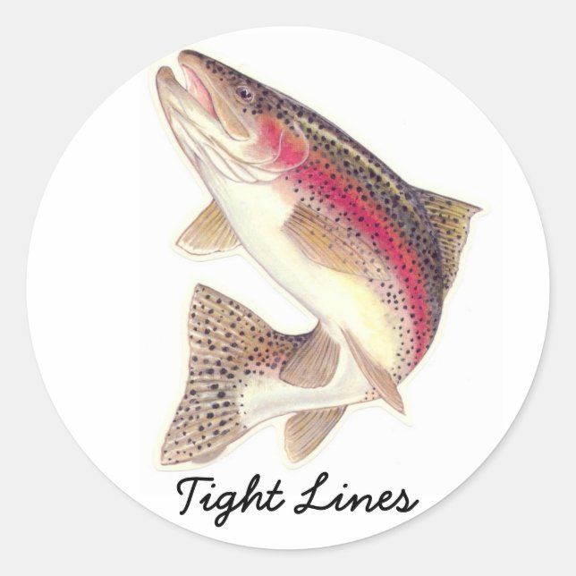 Sticker Rond Ligne TIght Truite arc-en-ciel (Devant)